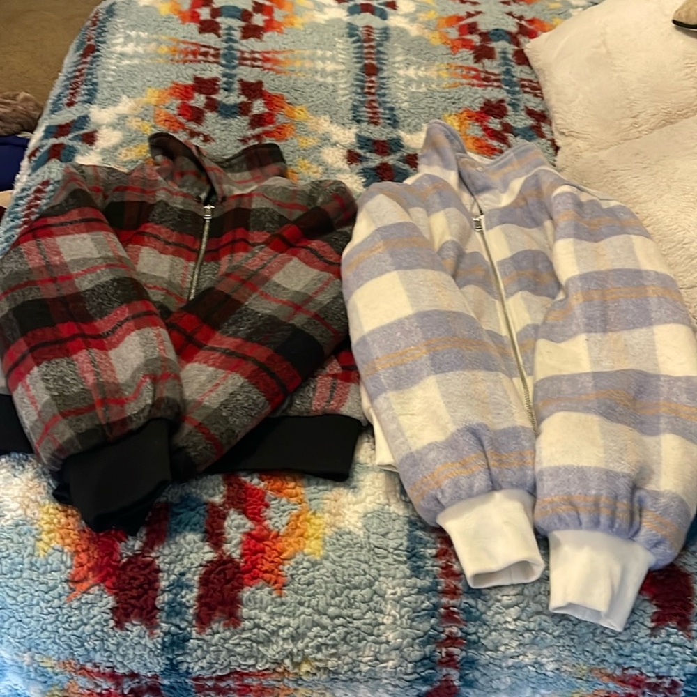 2 XS Wild Fable Plaid Bomber Jackets